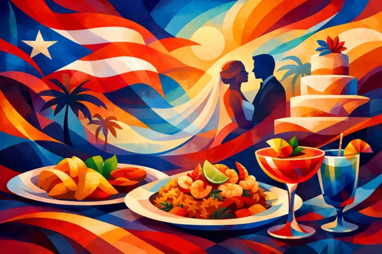 Elegant Puerto Rican Wedding Food, Beautifully Served